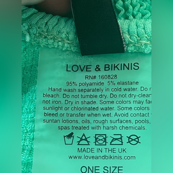 LOVE & BIKINIS MARBELLA CLASSIC SCOOP NECK CRINKLE ONE SIZE DRESS APPLE GREEN - Picture 8 of 9